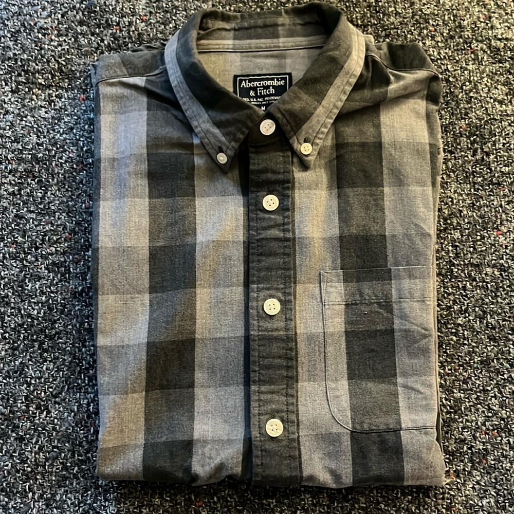 Abercrombie & Fitch Hunter Plaid Grey Oxford Medium